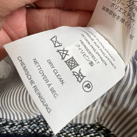 J. Crew Lady Jacket Blazer Size 2 Blue Tweed Fringe Trim Preppy Work Career - Picture 13 of 14